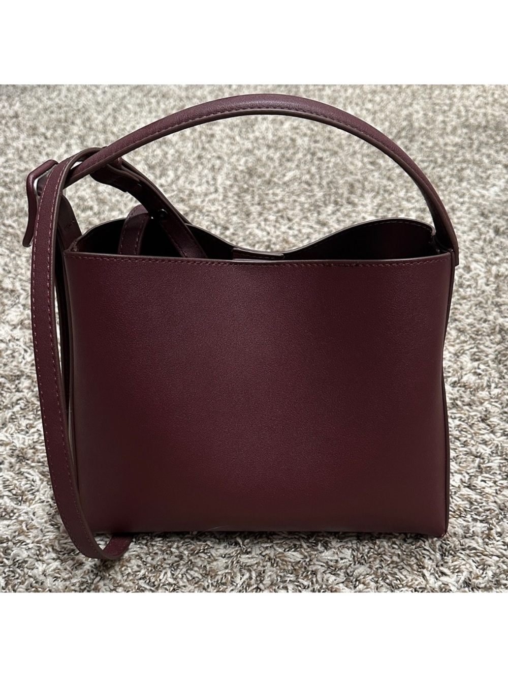 Mango Deep Burgundy Shopper Bag - Picture 3 of 5